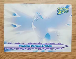 Pokemon Topps 2000 The Movie #34 Pikachu Versus A Titan NM- Blue Logo - Image 1