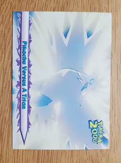 Pokemon Topps 2000 The Movie #34 Pikachu Versus A Titan NM- Blue Logo - Image 2