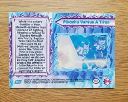 Pokemon Topps 2000 The Movie #34 Pikachu Versus A Titan NM- Blue Logo - Image 4