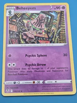 Pokemon TCG Beheeyem 080/195 Regular Uncommon Silver Tempest NM - Image 1