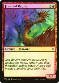 Frenzied Raptor IXALAN MTG MAGIC CREATURE DINOSAUR FOIL - Image 1