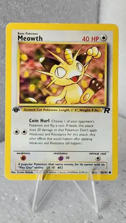 Meowth 62/82 1st Edition Team Rocket 2000 Pokemon TCG - Image 1