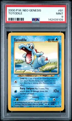 2000 POKEMON NEO GENESIS #81 TOTODILE PSA 9 - Image 1