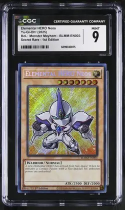 Elemental HERO Neos *CGC 9* Secret Rare * BLMM-EN003 * Yugioh - Image 1