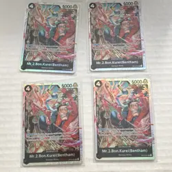 One Piece Card Game OP04-091 Mr. 2 Bon Kurei Alt Art Foil Cards Lot English 4 - Image 1