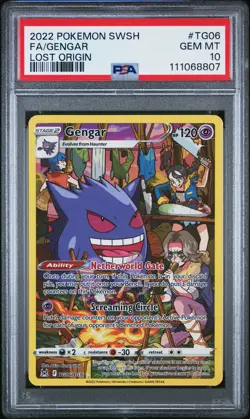 2022 POKEMON SWORD & SHIELD LOST ORIGIN #TG06 FULL ART/GENGAR PSA 10 - Image 1