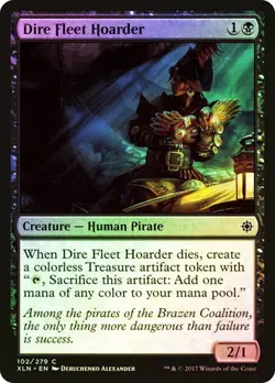 Dire Fleet Hoarder IXALAN MTG MAGIC CREATURE HUMAN PIRATE FOIL - Image 1