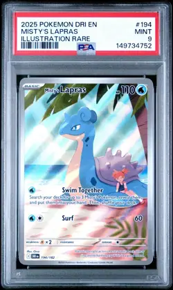 Pokemon SV10: Destined Rivals - Misty's Lapras 194/182 Illustration Rare PSA 9 - Image 1