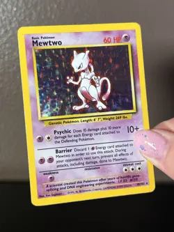 Pokemon Mewtwo 10/102 Holo Rare Base Set HP 1999 WotC Vintage - Read - Image 4