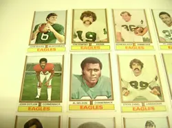 Vintage 1974 Topps Football Card lot of 17 EAGLES, Reaves, Dempsey, Outlaw, +++ - Image 2