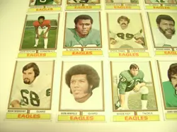 Vintage 1974 Topps Football Card lot of 17 EAGLES, Reaves, Dempsey, Outlaw, +++ - Image 4