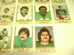 Vintage 1974 Topps Football Card lot of 17 EAGLES, Reaves, Dempsey, Outlaw, +++ - Image 5