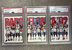 1991 Skybox Dream Team Barcelona USA #544 #545 #546 PSA 10 Set Jordan Magic Bird - Image 1