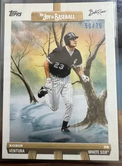 2025 Topps X Bob Ross the Joy of Baseball - Robin Ventura #73 Easel /75 - Image 1
