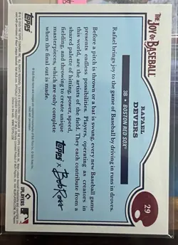 2025 Topps X Bob Ross the Joy of Baseball - Rafael Devers #29 Prussian Blue /50 - Image 2