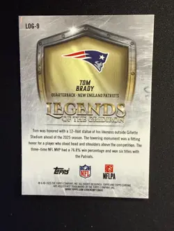 2025 Topps Chrome Football Tom Brady Legends of the Gridiron Insert LOG-9 - Image 2
