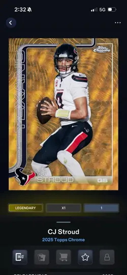 Topps NFL Collect 2026 CJ Stroud Topps Chrome Superfractor 1/1 One Of One - Image 1