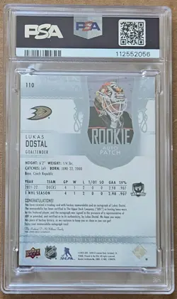 2022-2023 Upper Deck The Cup Auto Patch Lukas Dostal #110 064/ 249 PSA 9 - Image 2