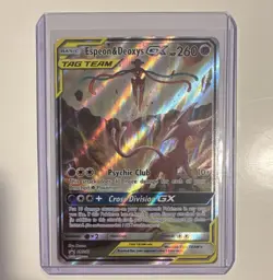 Pokemon Espeon & Deoxys GX TAG TEAM Promo Holo Card SM240 260 HP - Image 1