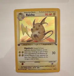 Raichu Holo Fossil First Edition 1999 Pokemon TCG 2 Card Lot English Card 14/62 - Image 2