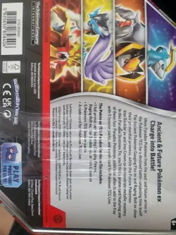 Pokemon Trading Card Game / Paradox Destinies Tin featuring Raging Bolt - Image 3