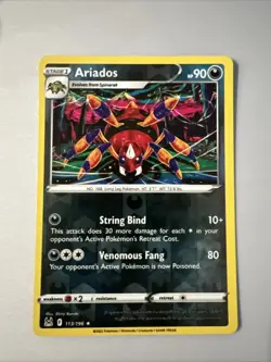 Pokemon TCG Ariados Sword & Shield Lost Origin Reverse Holo Rare Card 113/196 - Image 1