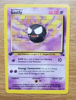 5 Card Lot 1999 Pokemon Fossil 1st Edition. Gastly,(2) Arboks, Seadra, Trainer. - Image 3