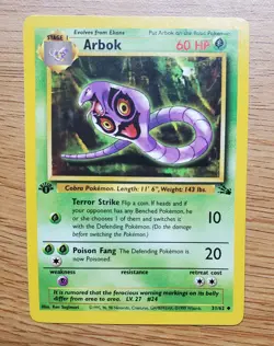 5 Card Lot 1999 Pokemon Fossil 1st Edition. Gastly,(2) Arboks, Seadra, Trainer. - Image 4