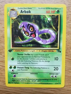 5 Card Lot 1999 Pokemon Fossil 1st Edition. Gastly,(2) Arboks, Seadra, Trainer. - Image 5