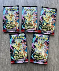 5 Packs Pokemon Mega Evolution Ascended Heroes Booster Pack - TCG -10 Cards Each - Image 1