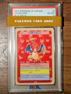 [PSA 6] 1997 Pokemon Topsun Charizard #6 Blue Back Japanese Vintage Rare F/S JP - Image 1