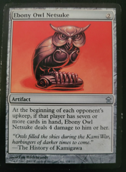 Ebony Owl Netsuke Saviors of Kamigawa Regular - Image 1