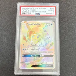 Pokemon Tapu Fini GX 152/147 Sm-Burning Shadows Rainbow Secret Rare Holo PSA 8 - Image 1