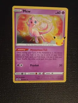 2021 Pokemon Celebrations "Mew" #011/025 Holo Rare Pikachu Stamp - Image 1