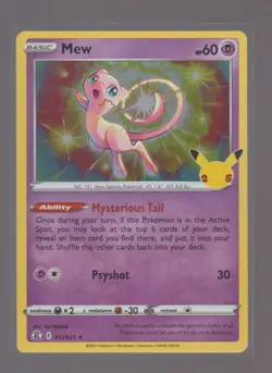MEW 011/025 HOLO RARE CELEBRATIONS POKEMON HOLO NEAR MINT - Image 1