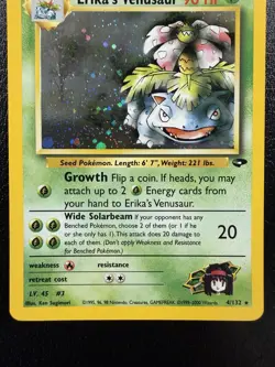 Erika's Venusaur Holo Unlimited 2000 Pokemon Gym Challenge 4/132 LP - Image 3