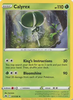 Calyrex 017/159 Holo Rare Crown Zenith Pokemon Near Mint - Image 1