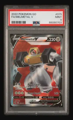 Melmetal V Full Art 075/078 PSA 9 Mint - 2022 Pokemon GO Set Graded - Image 1
