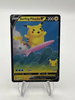 Pokemon Celebrations Surfing Pikachu V 008/025 Ultra Rare Holo - Image 1