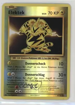 Electabuzz German Reverse Foil Pokemon XY Evolutions 20th Anniversary #41 - Image 1