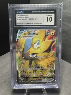 Pokemon TCG: CGC 10 Zeraora VMAX GG42/GG70 Crown Zenith 2023 Gem Mint CGC 10 - Image 1