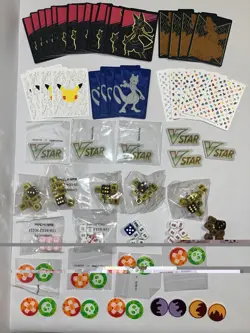 Pokemon TCG Sleeves, Dice, Markers Lucario Pikachu Mewtwo Eevee Multicolor - Image 1