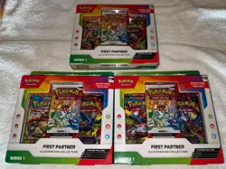 3x Pokemon TCG First Partners Illustration Collection Series One Factory Sealed - Image 1
