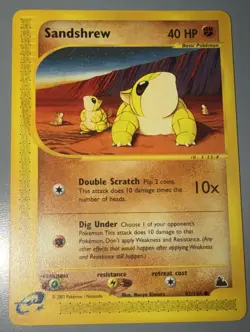 Pokemon - Sandshrew Skyridge 92/144 Non Holo LP Vintage - Image 1