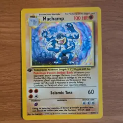 Pokemon Machamp 008/102 Cosmos Holo Rare 1st Edition - Image 1