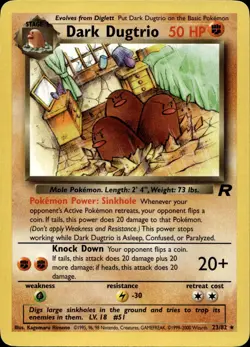 DARK DUGTRIO 23/82 RARE TEAM ROCKET POKEMON UNLIMITED LP - Image 1