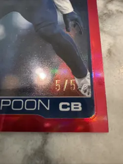 Devon Witherspoon 2025 Topps Chrome RC #400 Red Refractor SP 5/5 Seattle Bookend - Image 2
