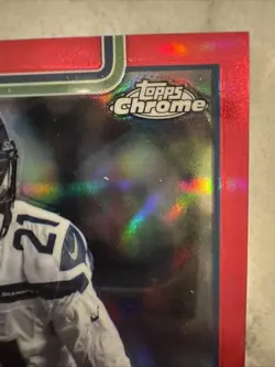 Devon Witherspoon 2025 Topps Chrome RC #400 Red Refractor SP 5/5 Seattle Bookend - Image 3