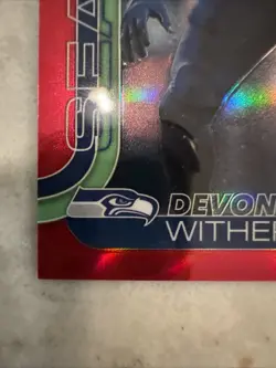 Devon Witherspoon 2025 Topps Chrome RC #400 Red Refractor SP 5/5 Seattle Bookend - Image 5