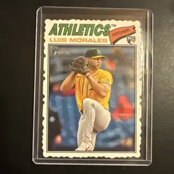 2026 Topps Heritage Baseball SP Luis Morales # 67 RC Deckle Cut Athletics - Image 1